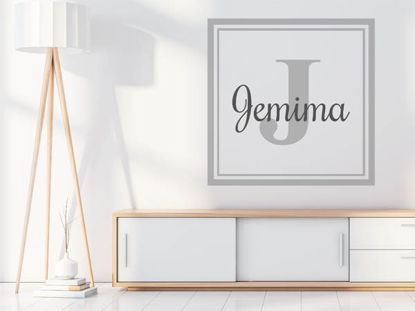 Wandtattoo Jemima als eckiges Monogramm