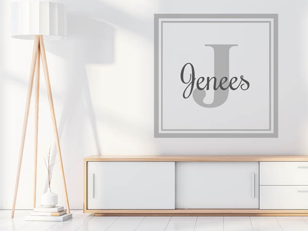 Wandtattoo Jenees als eckiges Monogramm