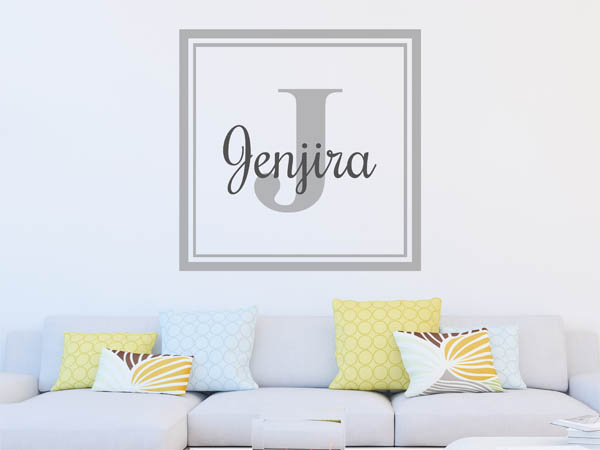 Wandtattoo Jenjira als eckiges Monogramm