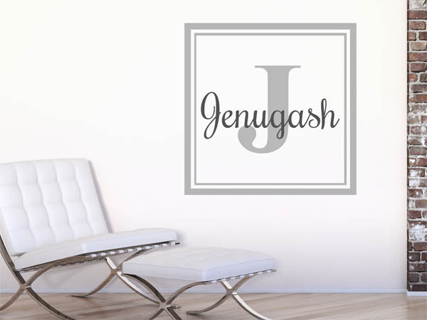Wandtattoo Jenugash als eckiges Monogramm
