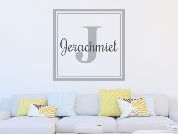 Wandtattoo Jerachmiel als eckiges Monogramm