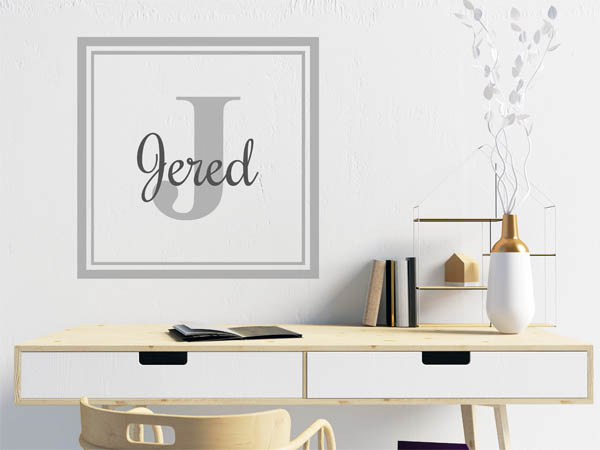 Wandtattoo Jered als eckiges Monogramm