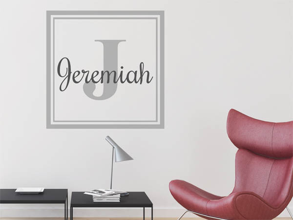 Wandtattoo Jeremiah als eckiges Monogramm