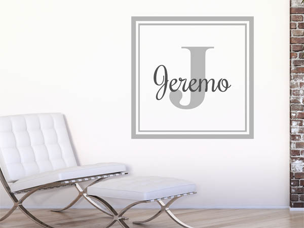 Wandtattoo Jeremo als eckiges Monogramm
