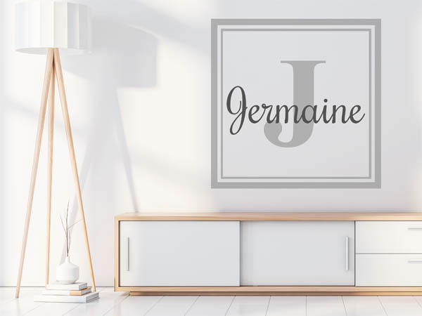 Wandtattoo Jermaine als eckiges Monogramm