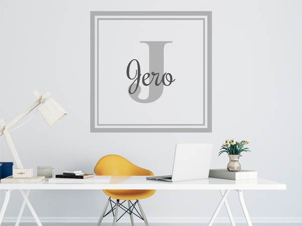 Wandtattoo Jero als eckiges Monogramm
