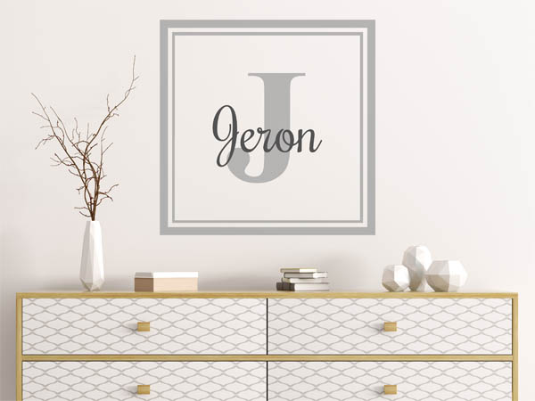 Wandtattoo Jeron als eckiges Monogramm