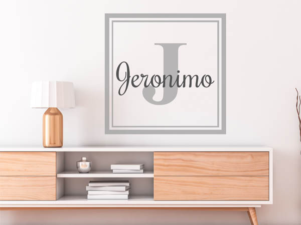 Wandtattoo Jeronimo als eckiges Monogramm