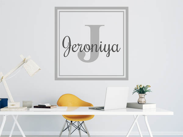 Wandtattoo Jeroniya als eckiges Monogramm
