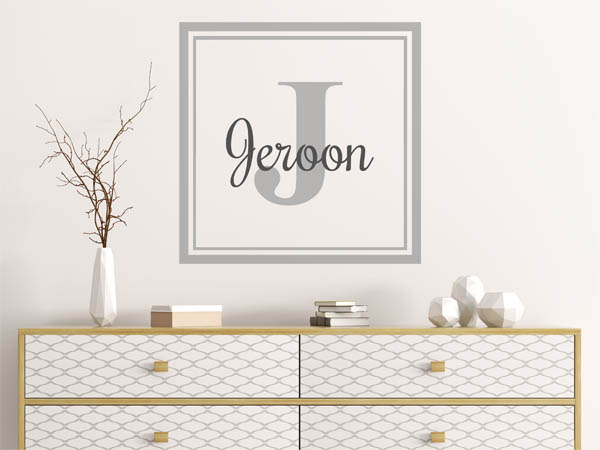 Wandtattoo Jeroon als eckiges Monogramm