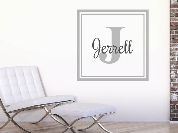 Wandtattoo Jerrell als eckiges Monogramm