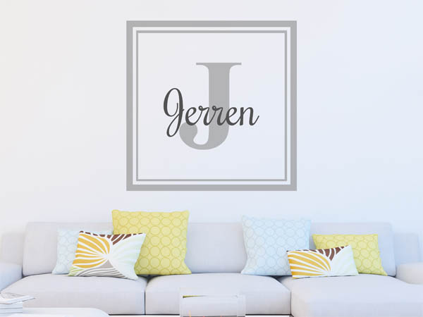 Wandtattoo Jerren als eckiges Monogramm