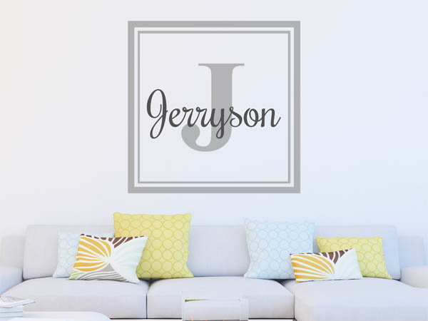 Wandtattoo Jerryson als eckiges Monogramm
