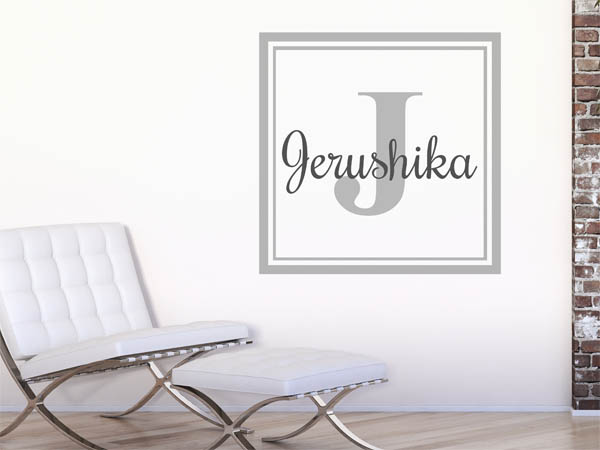 Wandtattoo Jerushika als eckiges Monogramm