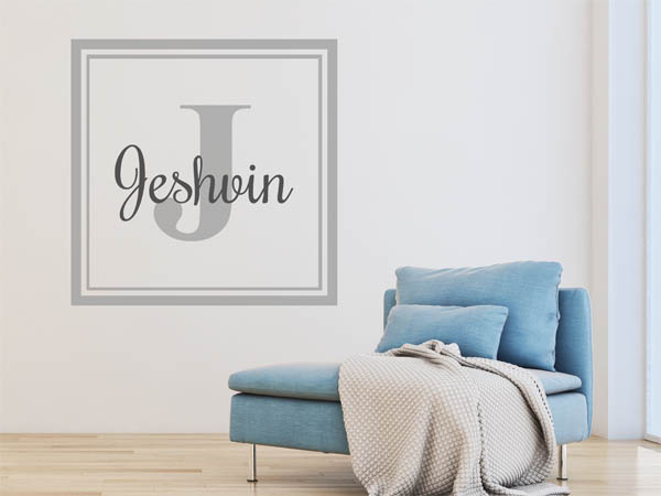 Wandtattoo Jeshvin als eckiges Monogramm