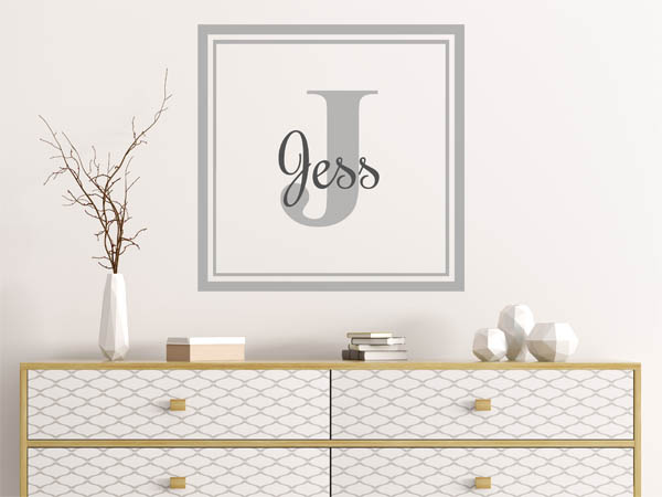 Wandtattoo Jess als eckiges Monogramm