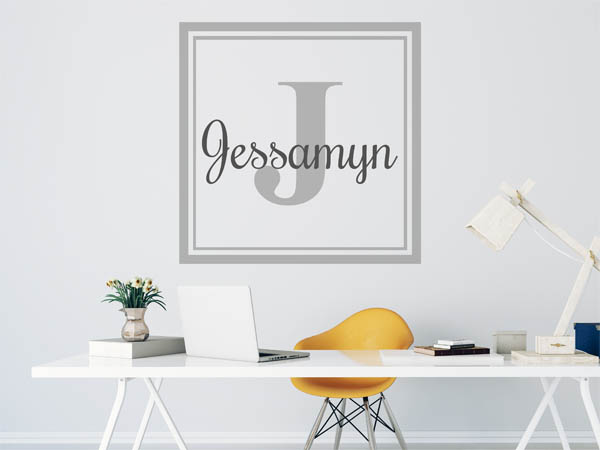 Wandtattoo Jessamyn als eckiges Monogramm