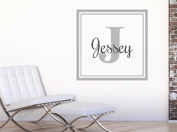 Wandtattoo Jessey als eckiges Monogramm