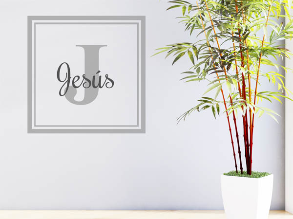 Wandtattoo Jesús als eckiges Monogramm