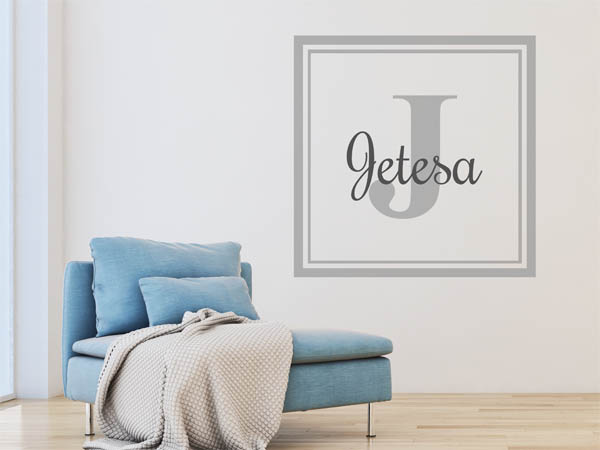 Wandtattoo Jetesa als eckiges Monogramm