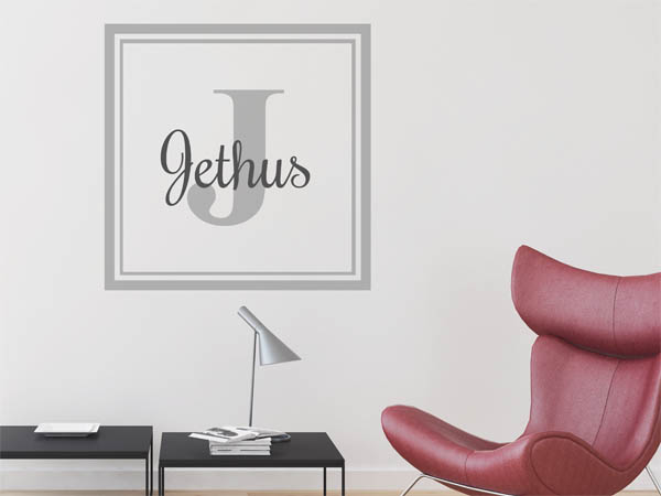 Wandtattoo Jethus als eckiges Monogramm