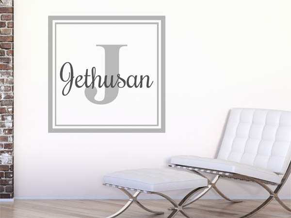 Wandtattoo Jethusan als eckiges Monogramm