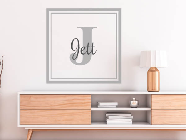 Wandtattoo Jett als eckiges Monogramm