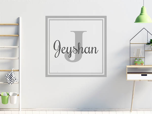 Wandtattoo Jeyshan als eckiges Monogramm