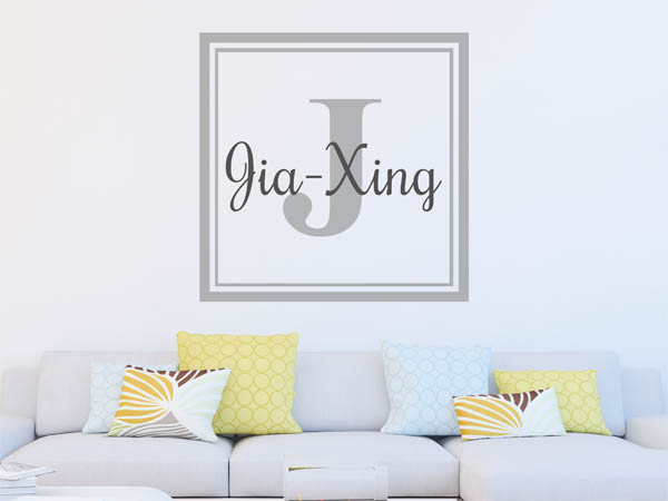 Wandtattoo Jia-Xing als eckiges Monogramm