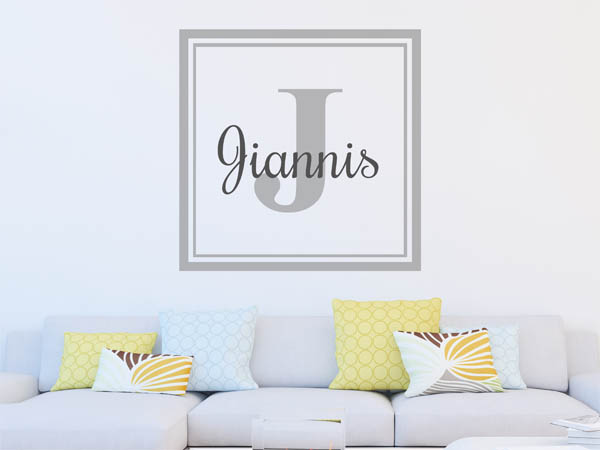 Wandtattoo Jiannis als eckiges Monogramm