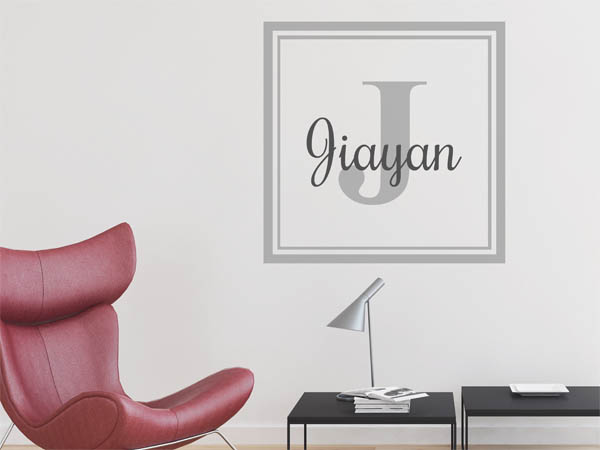Wandtattoo Jiayan als eckiges Monogramm