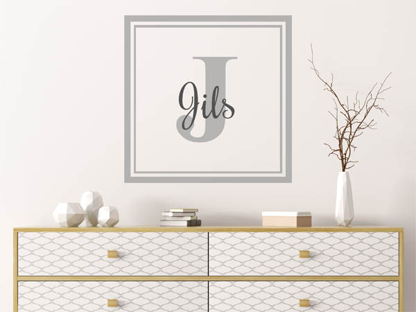 Wandtattoo Jils als eckiges Monogramm