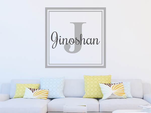 Wandtattoo Jinoshan als eckiges Monogramm