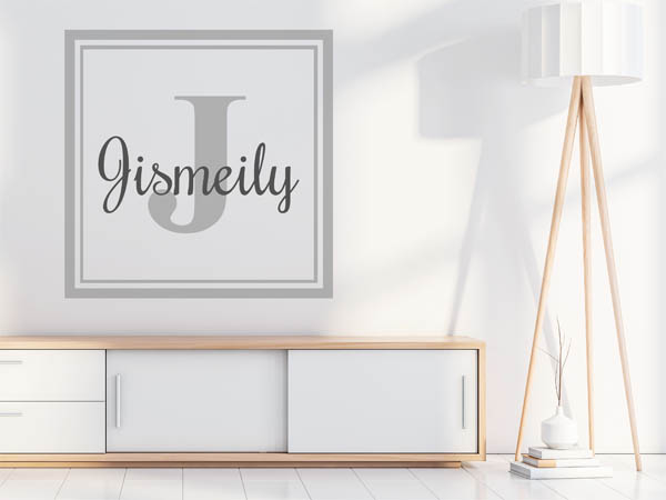 Wandtattoo Jismeily als eckiges Monogramm