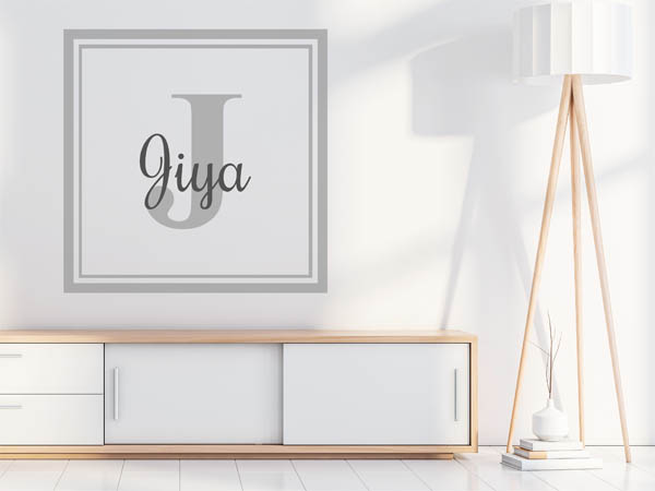 Wandtattoo Jiya als eckiges Monogramm