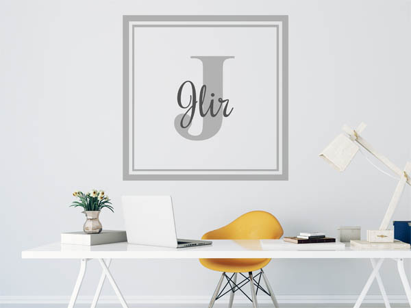 Wandtattoo Jlir als eckiges Monogramm