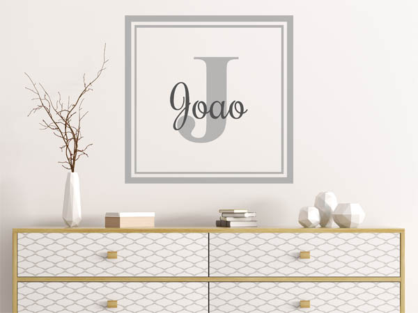 Wandtattoo Joao als eckiges Monogramm
