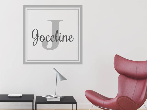 Wandtattoo Joceline als eckiges Monogramm