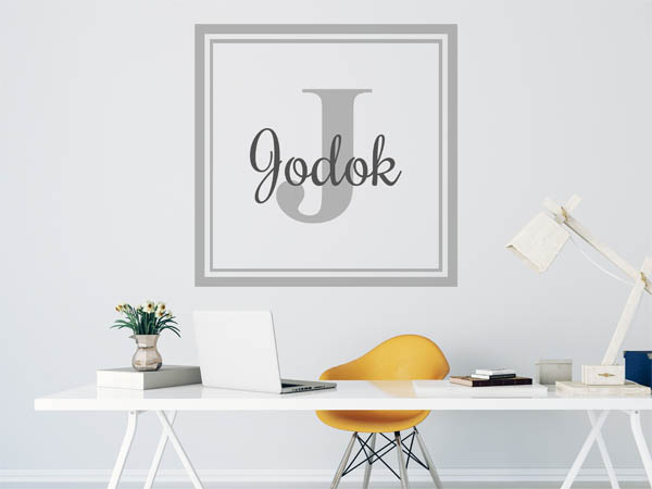 Wandtattoo Jodok als eckiges Monogramm