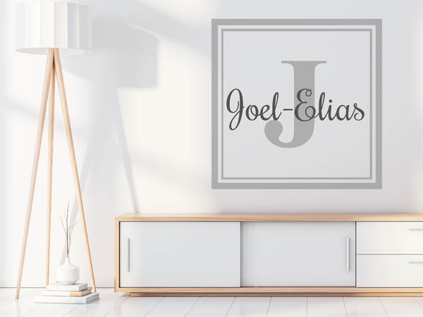 Wandtattoo Joel-Elias als eckiges Monogramm