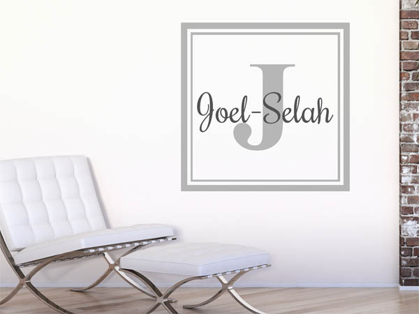 Wandtattoo Joel-Selah als eckiges Monogramm