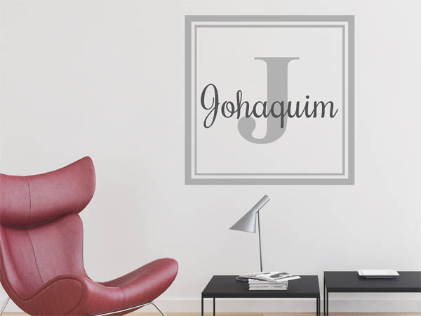 Wandtattoo Johaquim als eckiges Monogramm