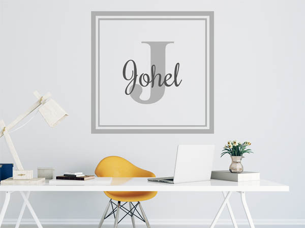 Wandtattoo Johel als eckiges Monogramm