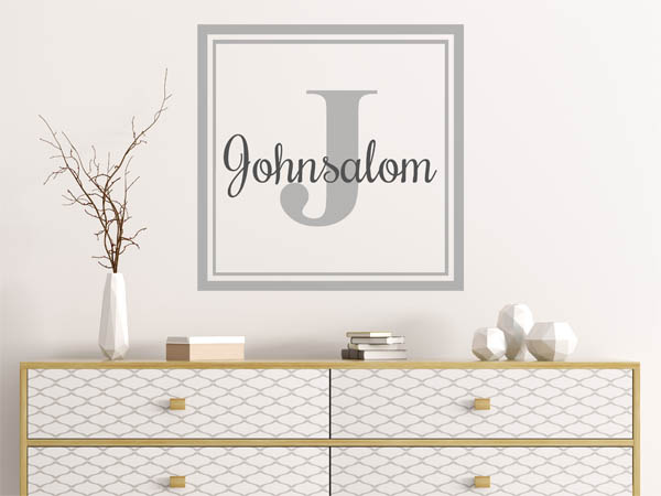 Wandtattoo Johnsalom als eckiges Monogramm