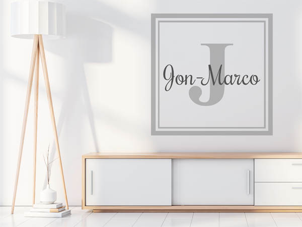 Wandtattoo Jon-Marco als eckiges Monogramm