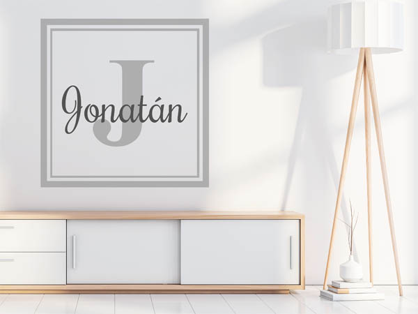 Wandtattoo Jonatán als eckiges Monogramm