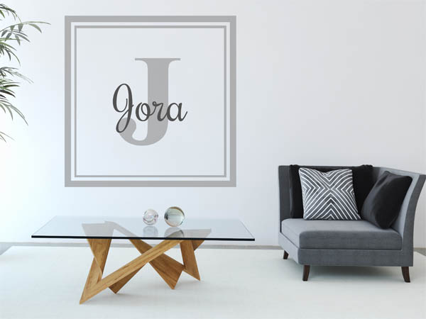Wandtattoo Jora als eckiges Monogramm