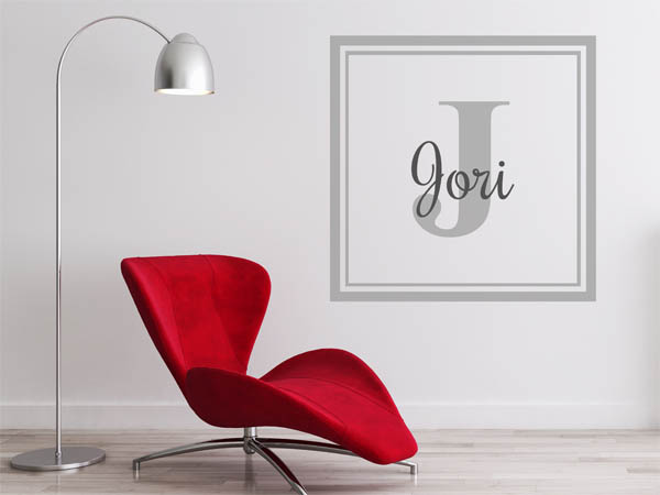 Wandtattoo Jori als eckiges Monogramm