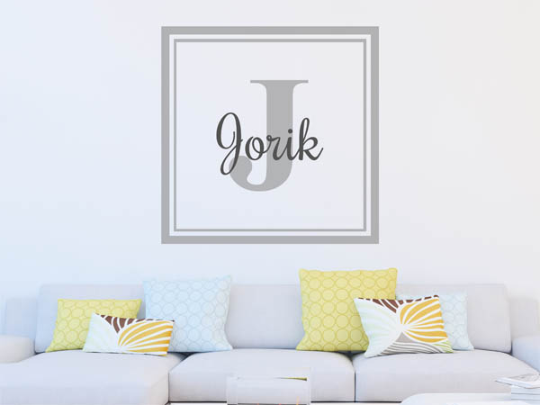 Wandtattoo Jorik als eckiges Monogramm
