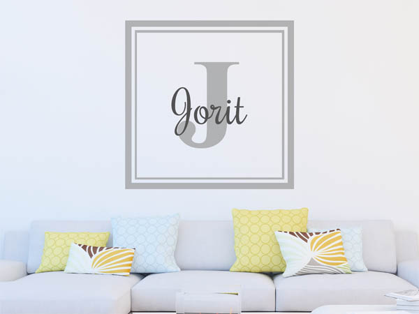 Wandtattoo Jorit als eckiges Monogramm